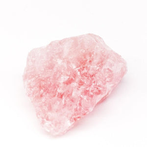 Close up of Rose Quartz rough natural crystal