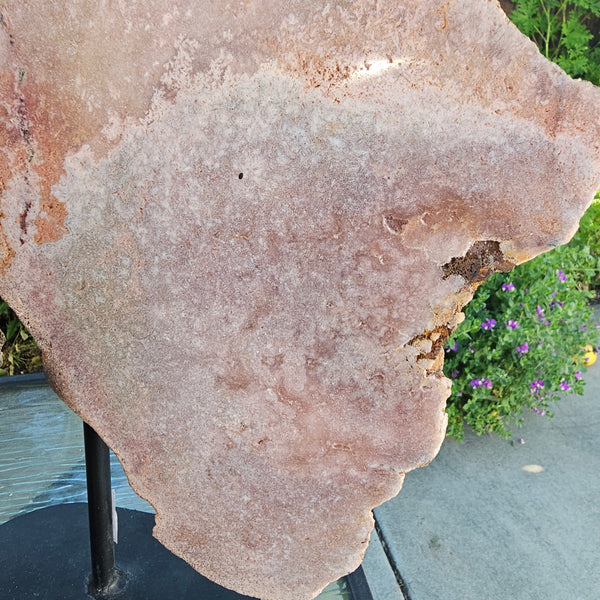 Pink Amethyst Angel Wings on Metal Base