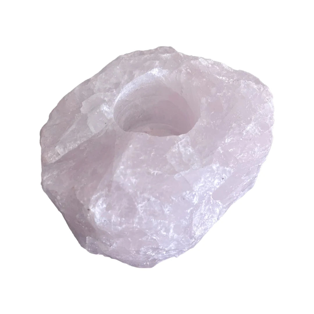 Rose Quartz Natural Stone Free Form Candle Holder