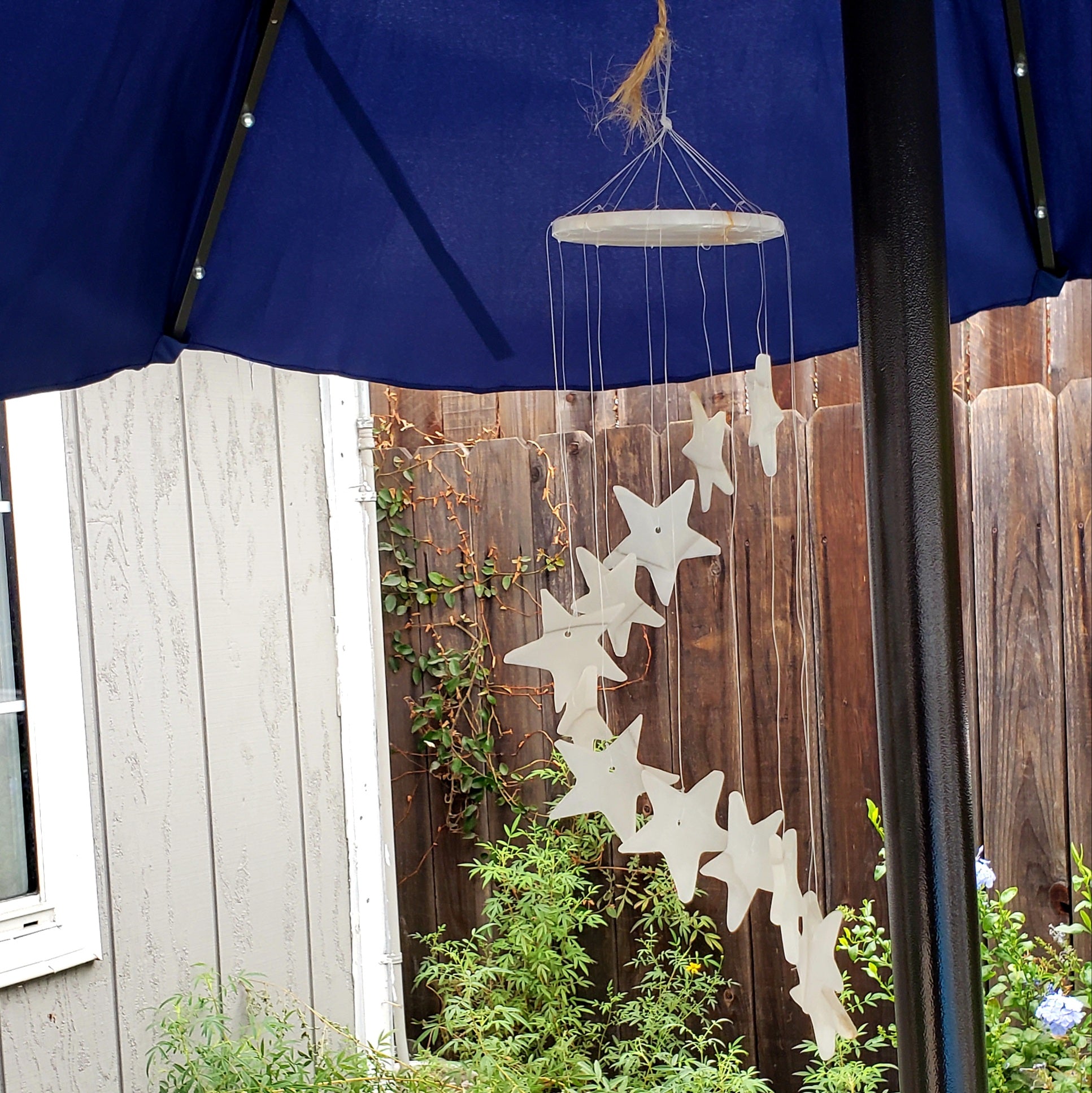 White Onyx Stars Wind Chime