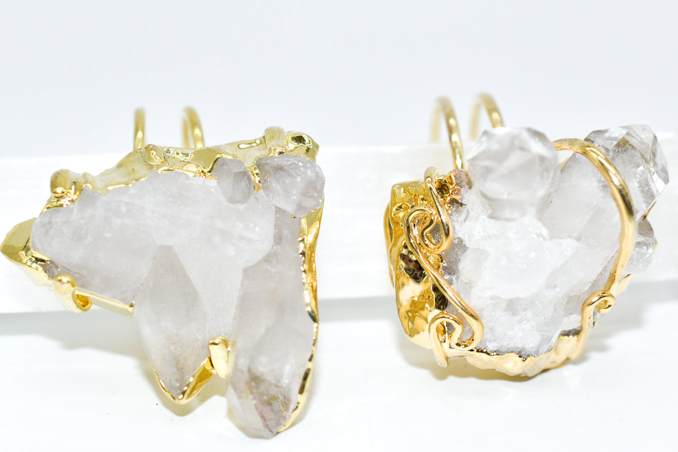 Gold Dipped Crystal Druzy Ring - WHYTE QUARTZ