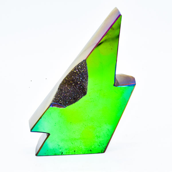 Neon Green Agate Druzy Lightning Bolt! - WHYTE QUARTZ