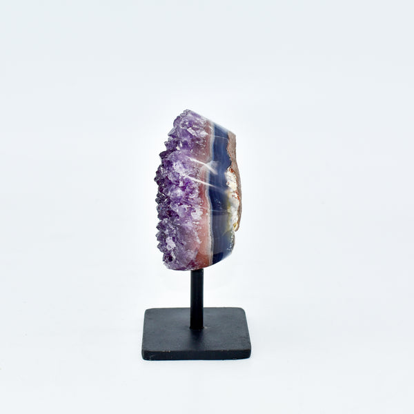 Natural Amethyst Druzy Polished on Metal Base
