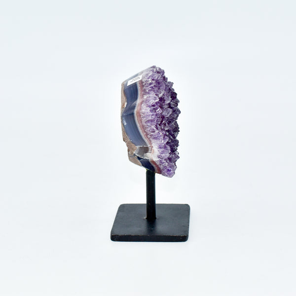 Natural Amethyst Druzy Polished on Metal Base