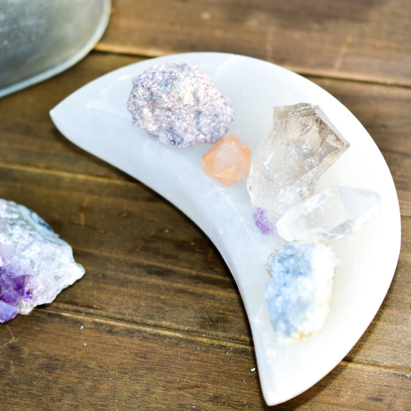 NEW Selenite Moon Bowls