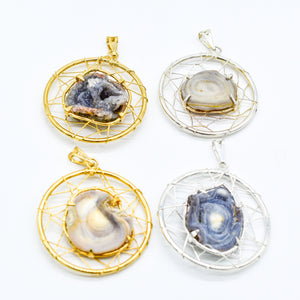 Chalcedony Dream Catcher Pendants