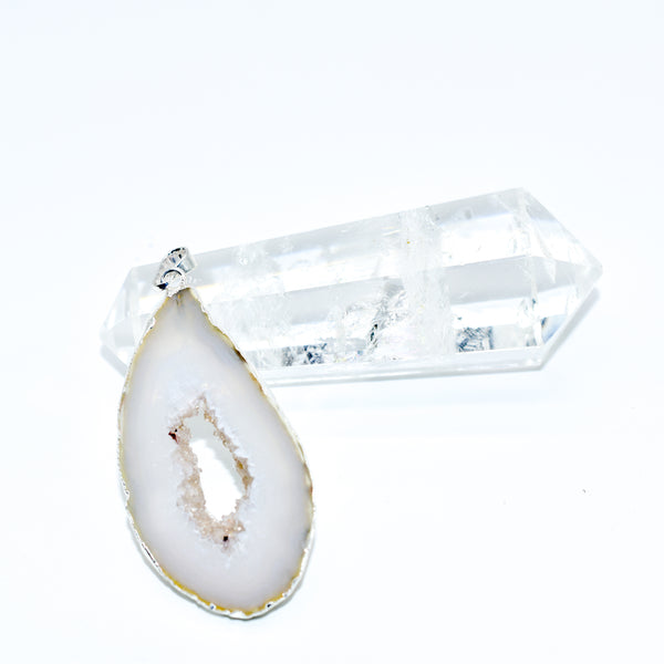 Agate Slice Plated Pendant