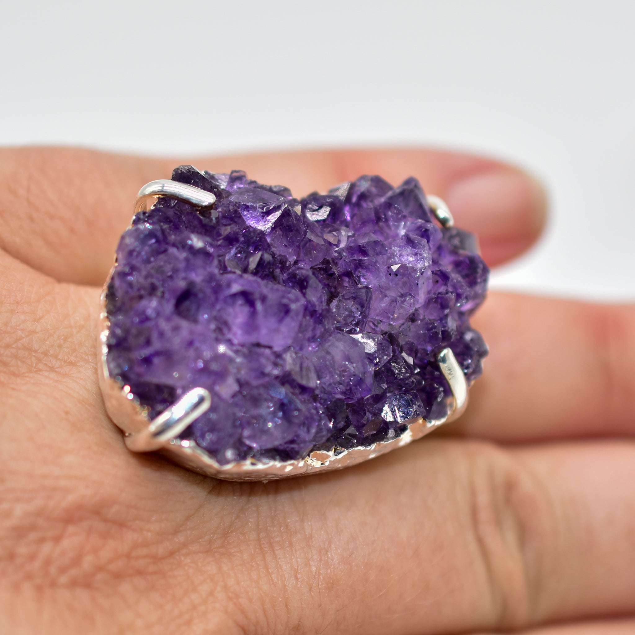 Amethyst Druzy Ring