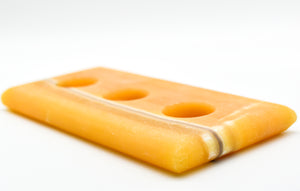 Orange Onyx Triple Tea Light Candle Holder