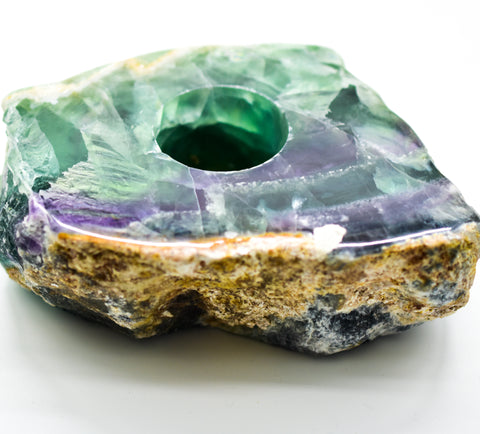 Rainbow Fluorite Candle Holder