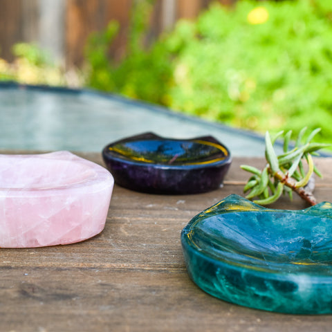 Fluorite Cat Shaped Bowls