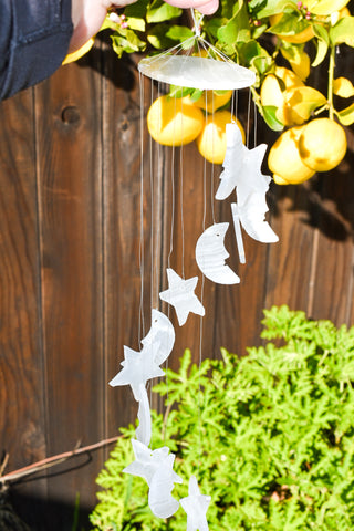 Stars and Moons White Onyx Wind Chime
