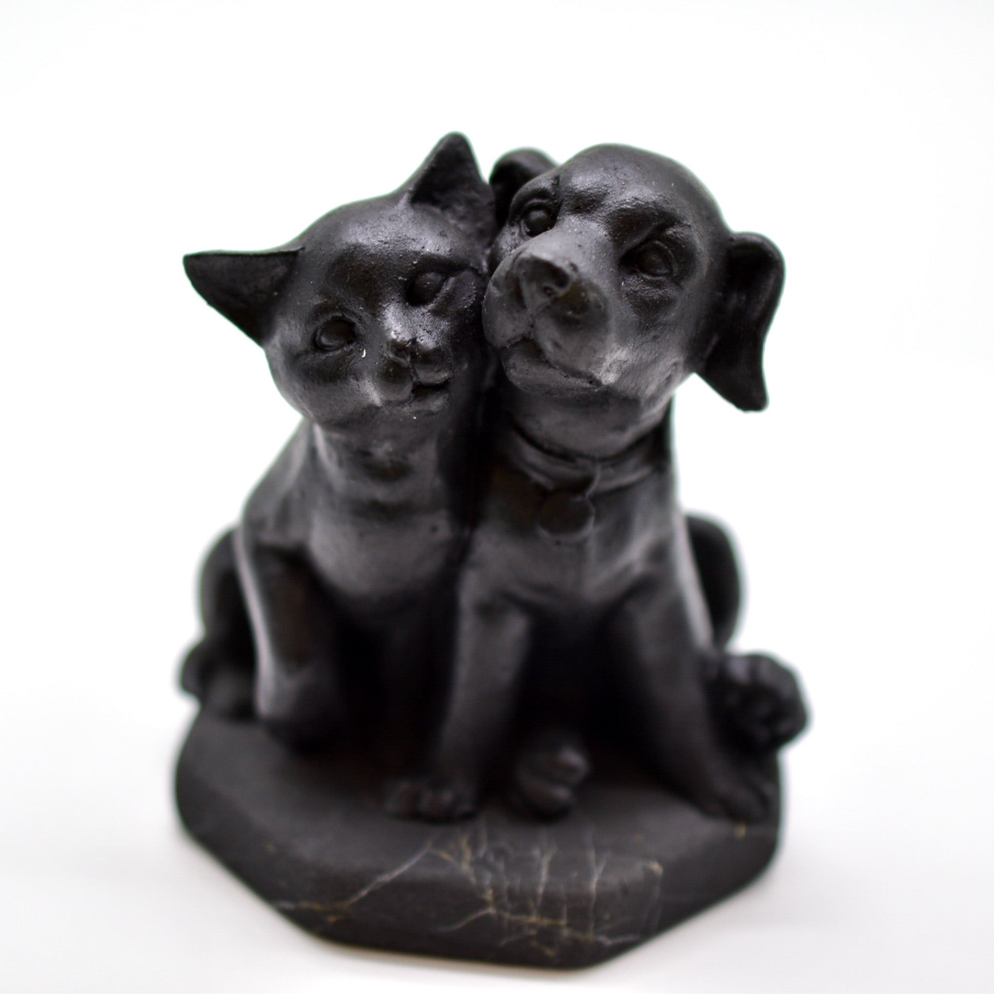 Cat-Dog Hugs Shungite Figurine