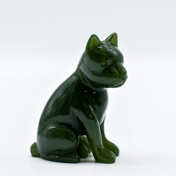 Dark Green Jade Dog Figurines