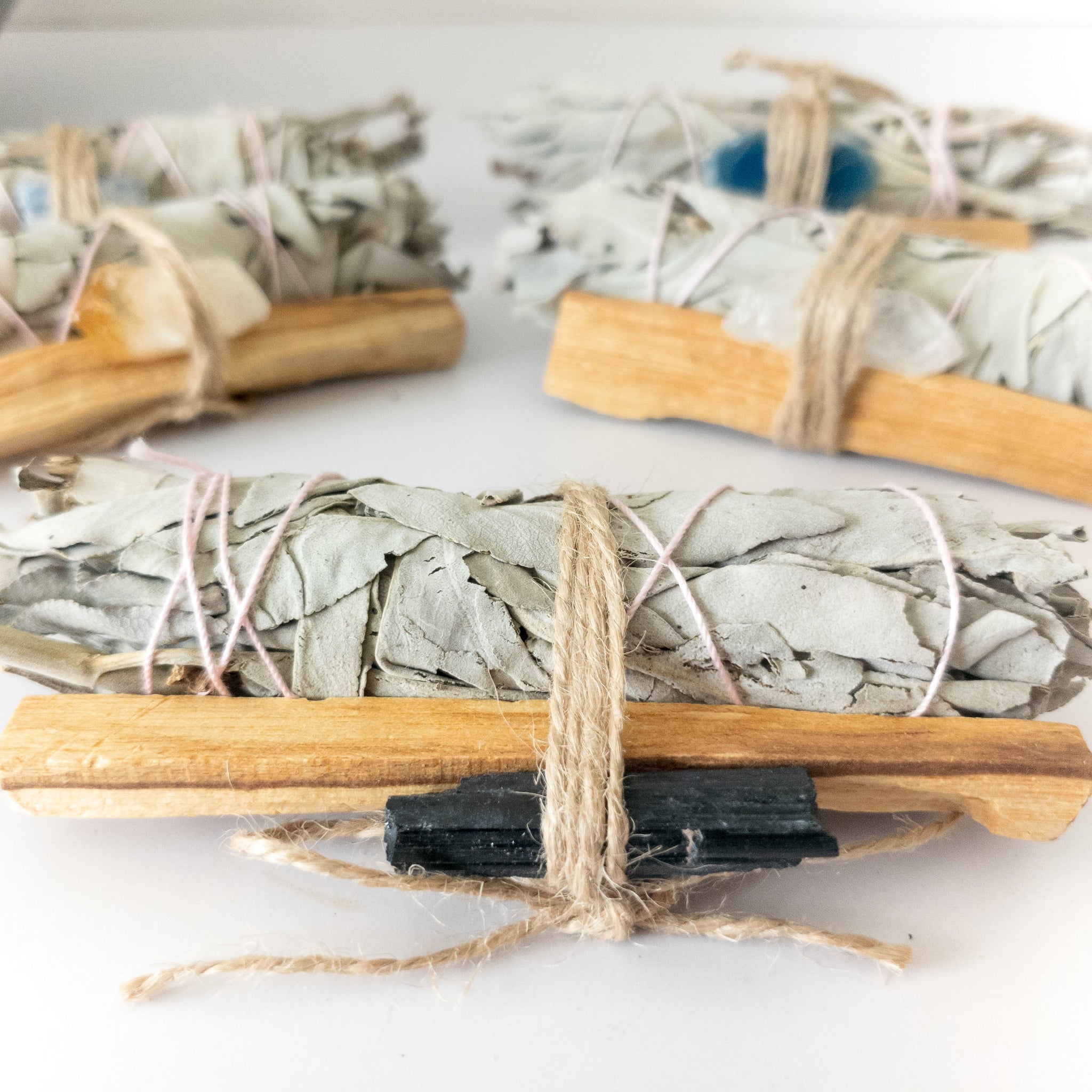 Palo Santo, Sage & Crystal Smudging Bundle - WHYTE QUARTZ