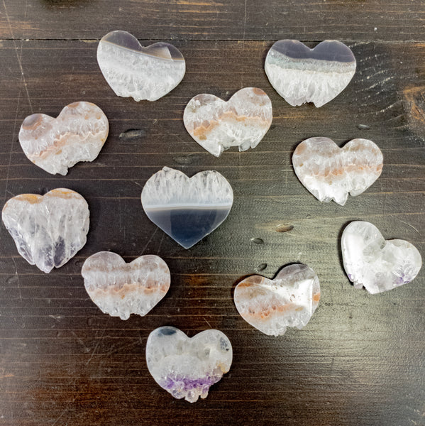 Heart Shaped Amethyst Slices - WHYTE QUARTZ