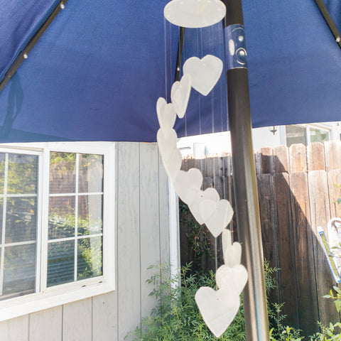 Hearts Handmade White Onyx Wind Chime