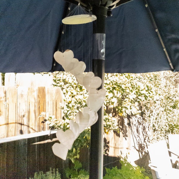 Hearts Handmade White Onyx 15" Wind Chime