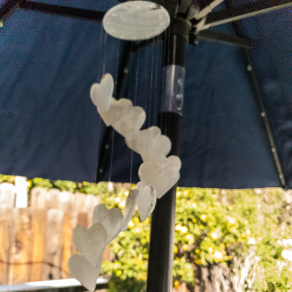 Hearts Handmade White Onyx 15" Wind Chime
