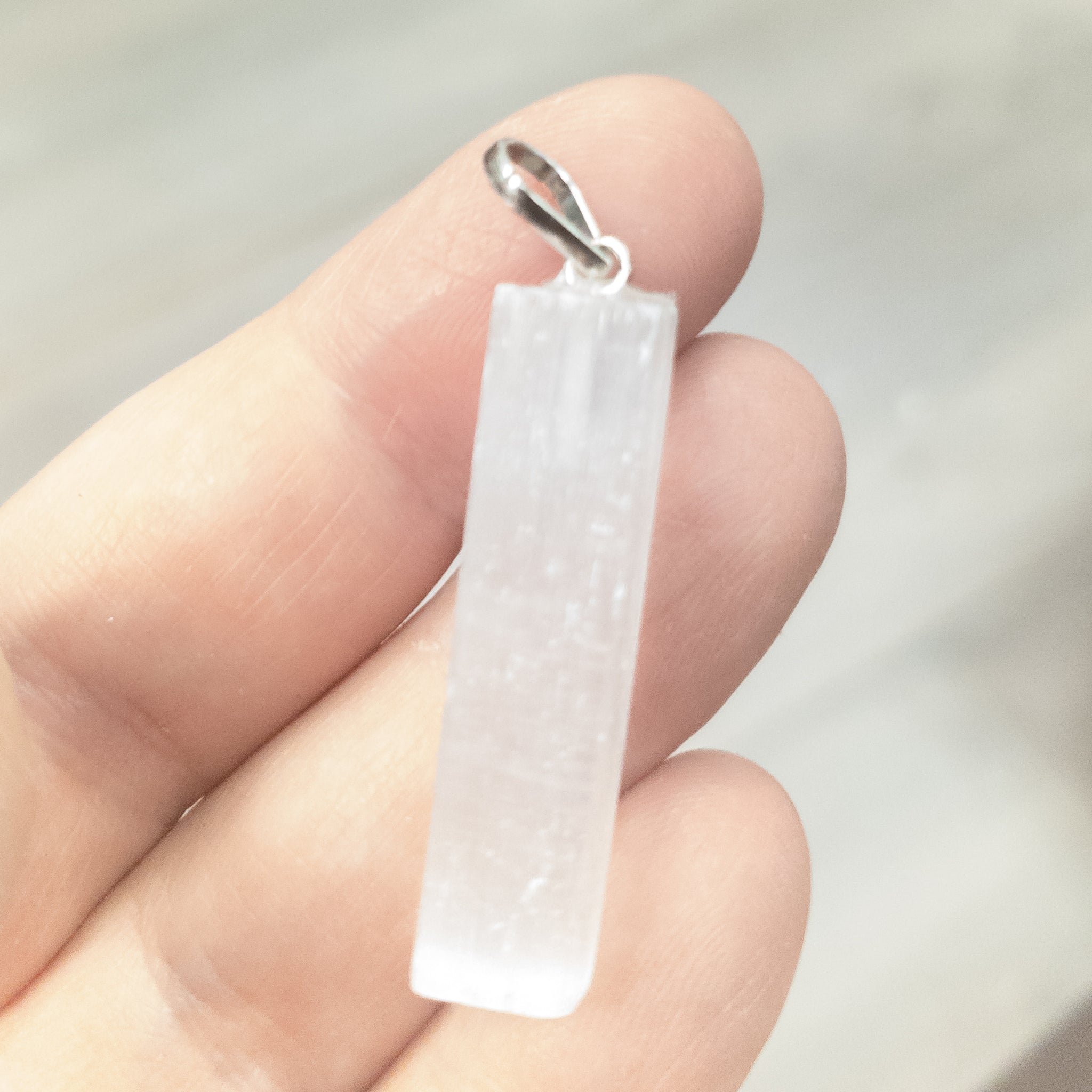 Polished Selenite Pendant