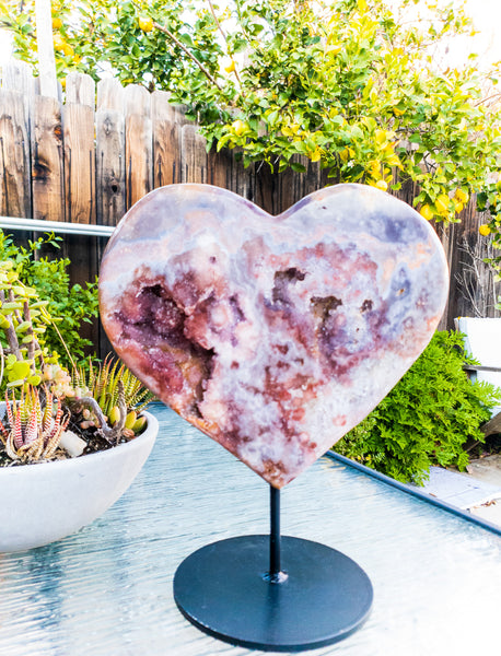 Pink Amethyst Heart Display Piece