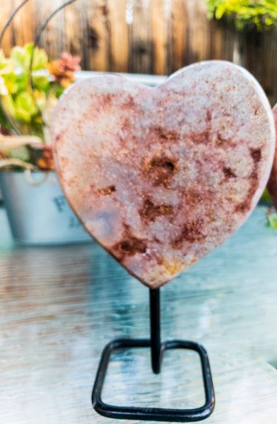 Pink Amethyst Heart Display Piece