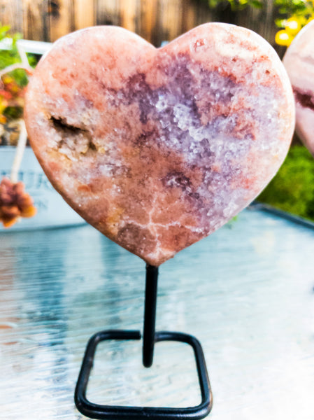 Pink Amethyst Heart Display Piece