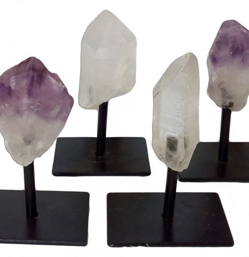 Natural Crystal Point on Metal Stand