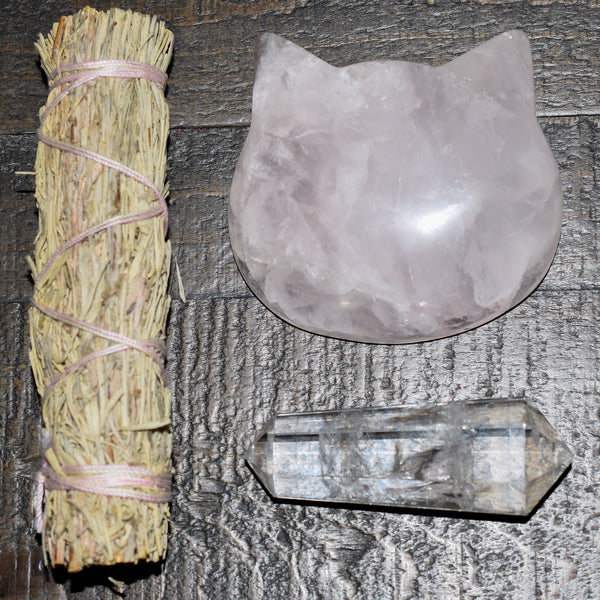 Puffy Crystal Cat Heads - WHYTE QUARTZ